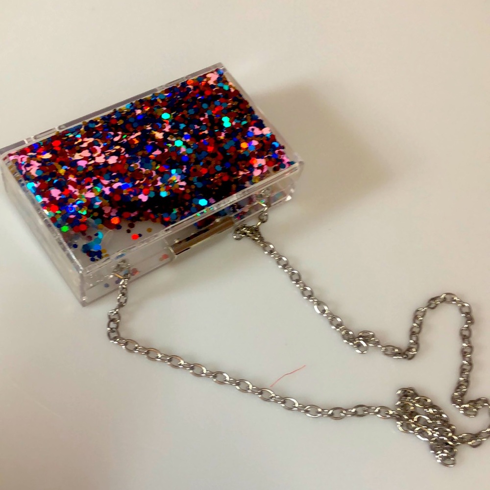 Clear confetti box bag